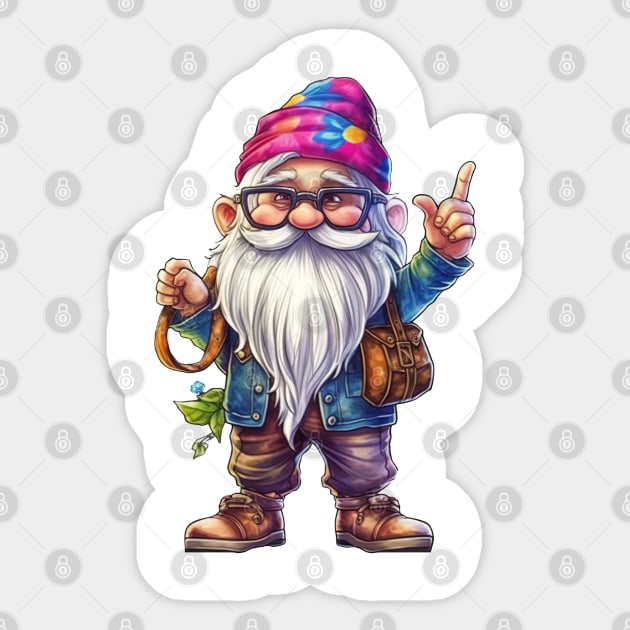 Hippie Gnome #8 Sticker by Chromatic Fusion Studio